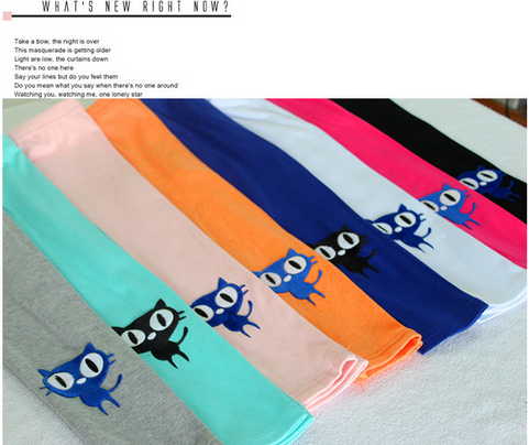 儿童脚口印猫9分裤/时尚打底裤-混色