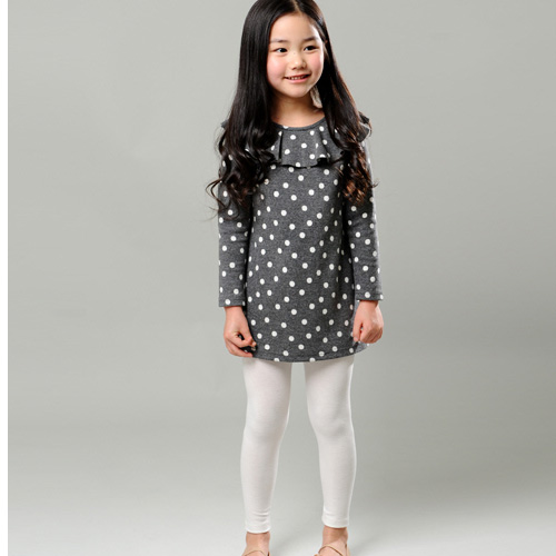 儿童9分平口糖果色打底裤-混色