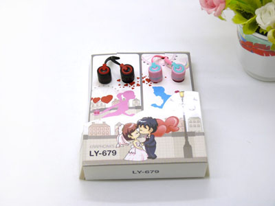 2对装双色面条扁线耳机手机mp3情侣耳机 -16号