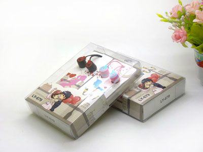 2对装双色面条扁线耳机手机mp3情侣耳机 -16号