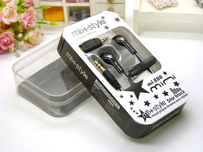 MINI 耳机入耳式重低音炮电脑带麦线控通用耳塞式耳麦 -3号