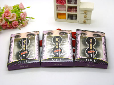 欧美高档纯手工天然水貂毛棉线梗自然裸妆款 -仿真睫毛309