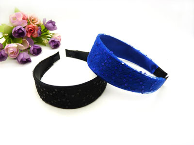 日韩国正品宽边发箍发带 发饰钢卡发卡头箍压 超闪亮片发箍