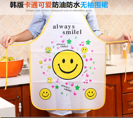 卡通可爱防油防水无袖透明...