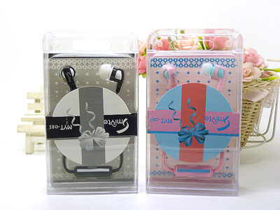 韩版糖果色重低音带麦 可爱通用型情侣MP3入耳式耳机耳麦 -8号
