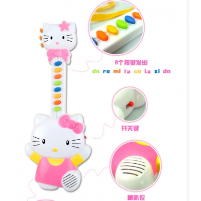 Hello Kitty凯蒂猫儿童音乐吉他琴玩具KT118D-01A	