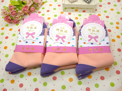 新款2015 正版阿伊诺彩棉精品卡通纯棉袜中筒春秋冬季潮款