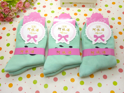 新款2015 正版阿伊诺彩棉精品卡通纯棉袜中筒春秋冬季潮款