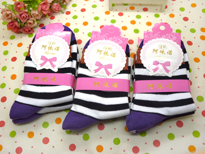 新款2015 正版阿伊诺彩棉精品卡通纯棉袜中筒春秋冬季潮款