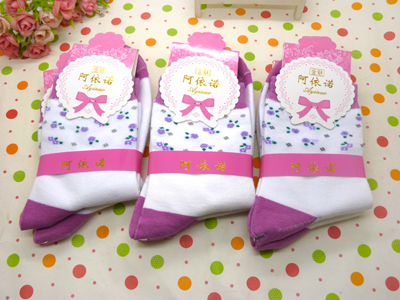 新款2015 正版阿伊诺彩棉精品卡通纯棉袜中筒春秋冬季潮款