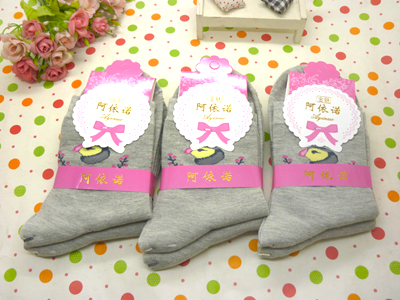新款2015 正版阿伊诺彩棉精品卡通纯棉袜中筒春秋冬季潮款