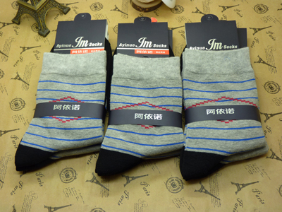 新款 冬季男士厚款全棉袜子时尚休闲拼色棉线男袜批发