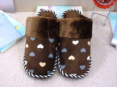 新款 冬季家居家防滑棉鞋 男女情侣室内加厚半包跟棉拖鞋