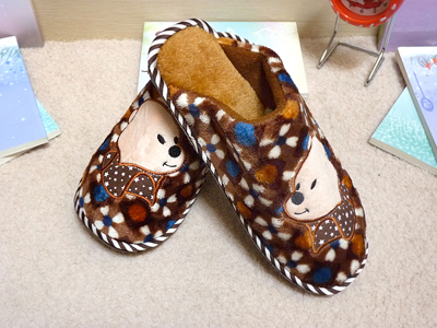 秋冬季男女居家鞋保暖防滑地板拖鞋 毛绒情侣鞋清新格子棉拖鞋