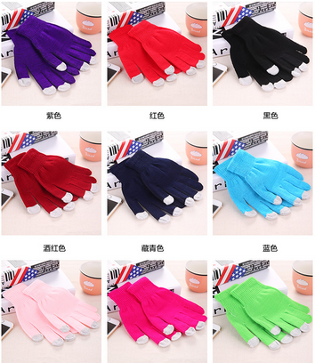 贴心设计 糖果色秋冬保暖触感手套/手机专用手套