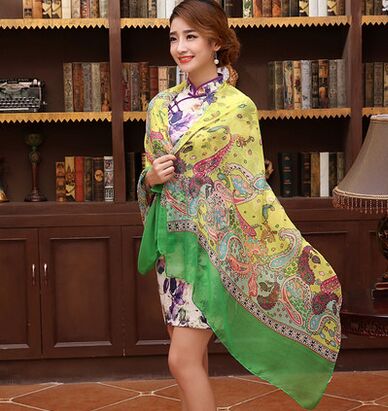 新款围巾烫花小梅花围巾纱丝巾蕾丝长巾披肩 -小梅花