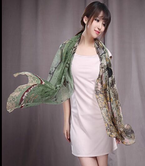 2015秋冬丝巾长款雪纺百搭围巾秋冬季丝巾披肩 -雪纺