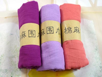 冬纯色保暖丝巾两用超长大方巾披肩女纱巾围巾雪纺棉麻文艺 -棉麻