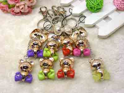 韩国 可爱卡通轻松熊钥匙扣挂件 男女情侣小礼品挂饰