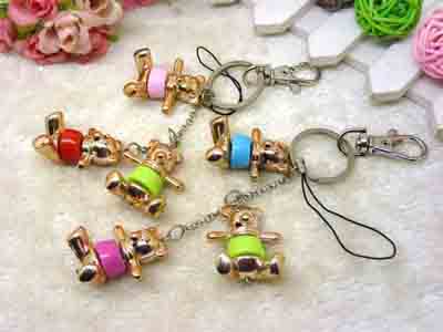 韩国 可爱卡通轻松熊钥匙扣挂件 男女情侣小礼品挂饰 