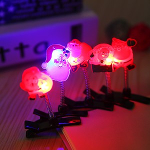 圣诞发光版平安夜卖萌神器搞怪植物发卡头上饰品批发 -圣诞老人