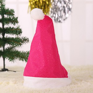 圣诞必备品圣诞节必备节日喜庆饰品圣诞帽子-玫红色满天星款