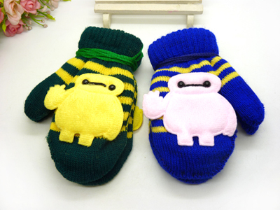 新款 秋冬天儿童可爱小兔连指宝宝挂绳挂脖手套批发