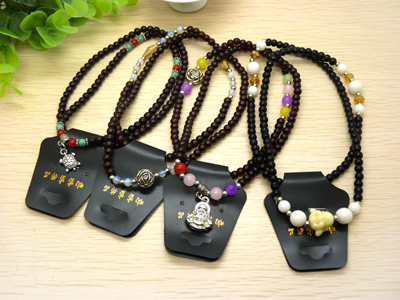 新款 天然黑玛瑙佛珠水晶多层多圈情侣手链挂链念珠男女款