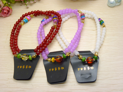 新款 天然黑玛瑙佛珠水晶多层多圈情侣手链挂链念珠男女款