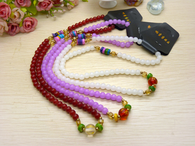 新款 天然黑玛瑙佛珠水晶多层多圈情侣手链挂链念珠男女款