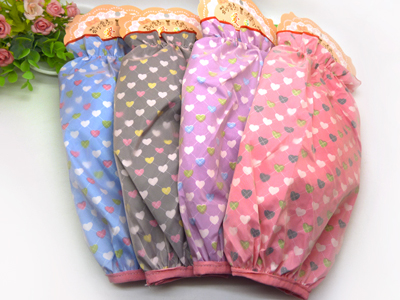 韩国蕾丝花边双层防水长款袖套情侣亲子办公家务袖套 -2号