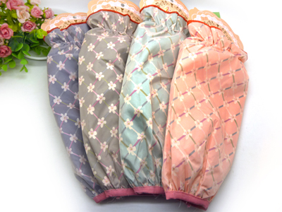 韩国蕾丝花边双层防水长款袖套情侣亲子办公家务袖套 -2号