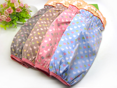 韩国蕾丝花边双层防水长款袖套情侣亲子办公家务袖套 -2号