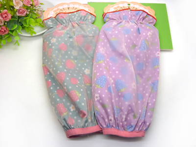 韩国蕾丝花边双层防水长款袖套情侣亲子办公家务袖套 -2号