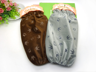 新版简约刺绣家居成人护袖头女士袖套防污办公室白领学生套袖长款 -2号