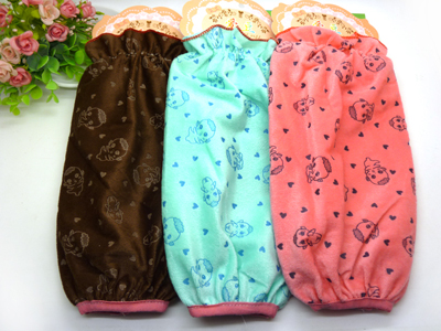 新版简约刺绣家居成人护袖头女士袖套防污办公室白领学生套袖长款 -2号