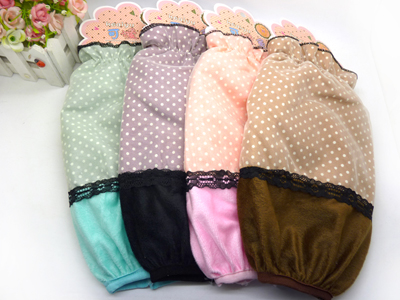 韩版儿童可爱波点双层短款袖套女士办公室防污袖套 -4号