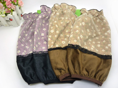 韩版儿童可爱波点双层短款袖套女士办公室防污袖套 -4号