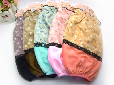 韩版儿童可爱波点双层短款袖套女士办公室防污袖套 -4号