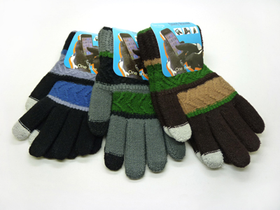 新款韩版触屏手机手套秋冬季男女保暖毛绒加厚針織毛线情侣可爱