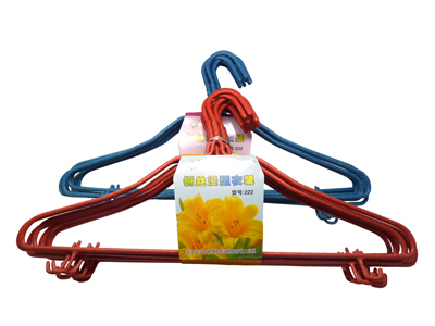 韩版浸塑衣架加长加粗铁衣架干湿两用衣服撑子带钩成人晾衣架挂撑 -222