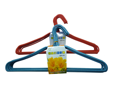 韩版浸塑衣架加长加粗铁衣架干湿两用衣服撑子带钩成人晾衣架挂撑 -333