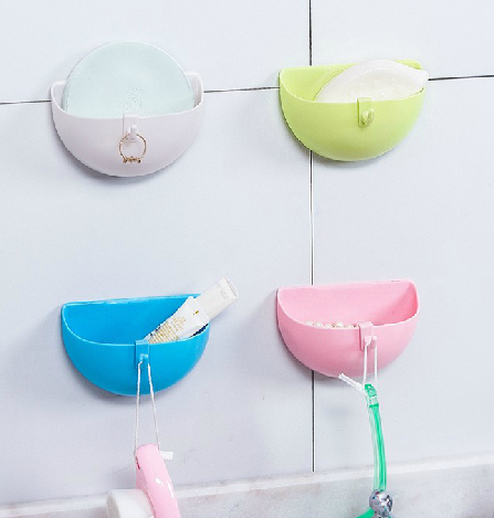 带挂钩 巧妙设计 方便沥水创意可粘贴悬挂浴室皂盒肥皂盒/香皂盒