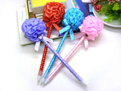 韩版创意文具办公圆珠笔礼品玫瑰花可爱中小学生奖品礼物油笔