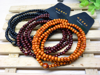 新款 特价桃之缘 红檀佛珠手链 男女辟邪手串 红檀木 -218颗小珠