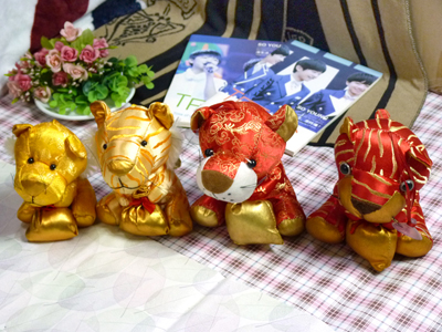 2016爆款6号14cm新年礼品玩具玩偶公仔老虎公仔民族风创意礼品