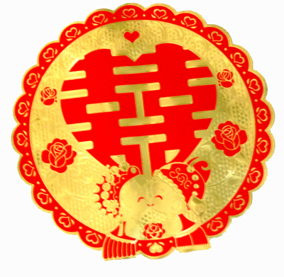 6号34cm*34cm结婚庆用品婚礼婚房装饰平版喜字贴门贴喜字	