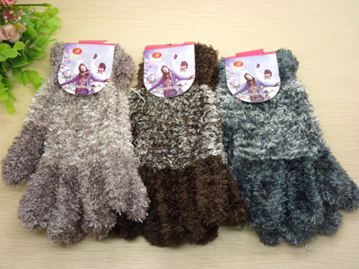 特价 冬季 韩版可爱时尚加厚毛圈保暖魔术手套 珊瑚绒