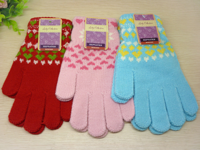 新款 韩版男女士连指加绒加厚保暖棉手套男女