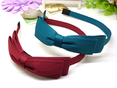 韩国韩式发饰头饰 韩版简约织带头箍布艺双层蝴蝶结发箍细发卡 